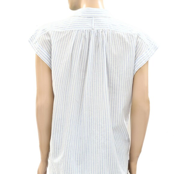 Nili Lotan Normandy Shirt Tunic Top Striped Printed Cotton Oversized XS 283742 - Picture 8 of 9